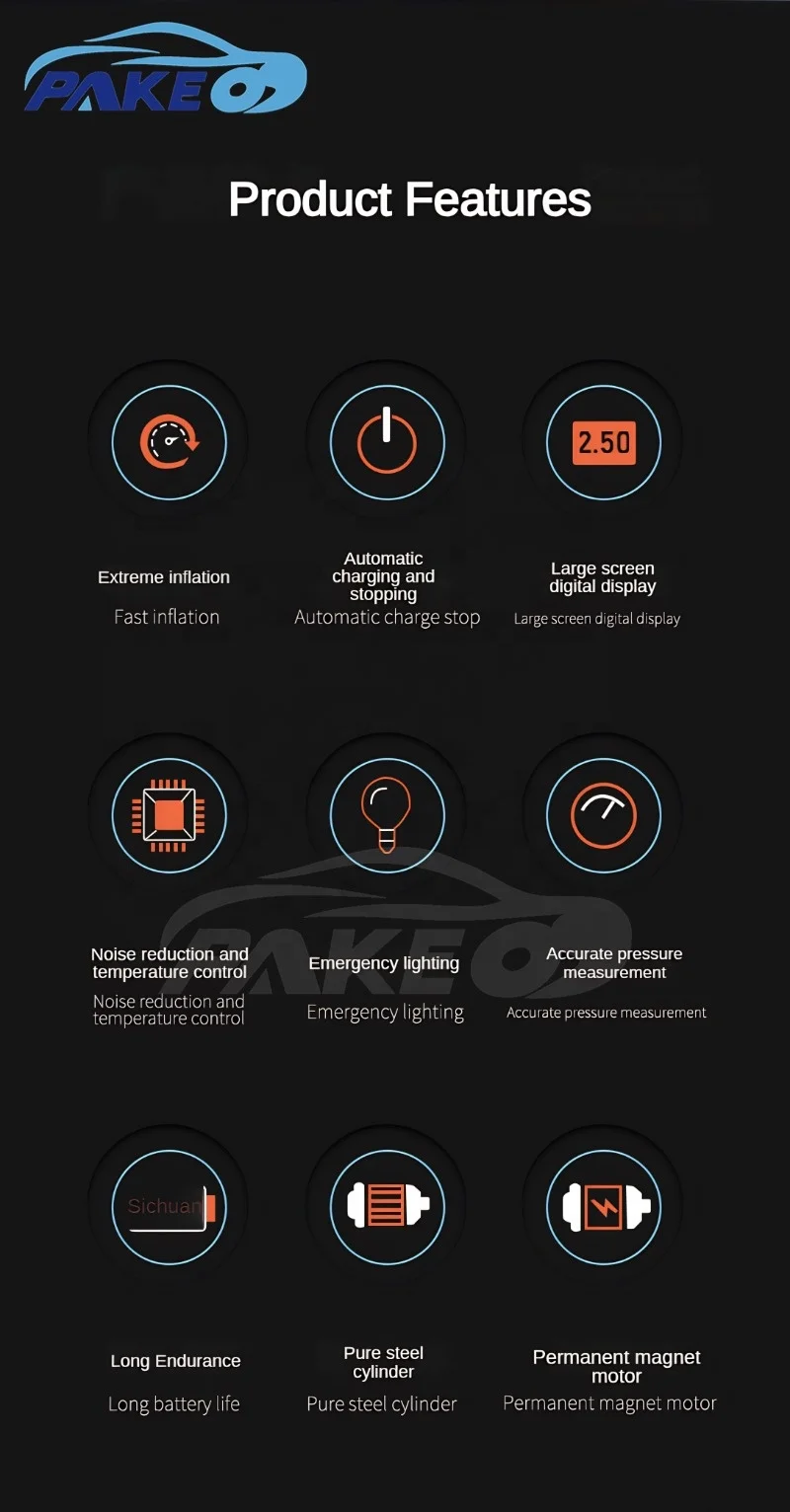 Rechargeable Wireless mini Pointer Model Tire Inflator 12V Automatic Air Pump Compressor Portable Battery Cordless High quality