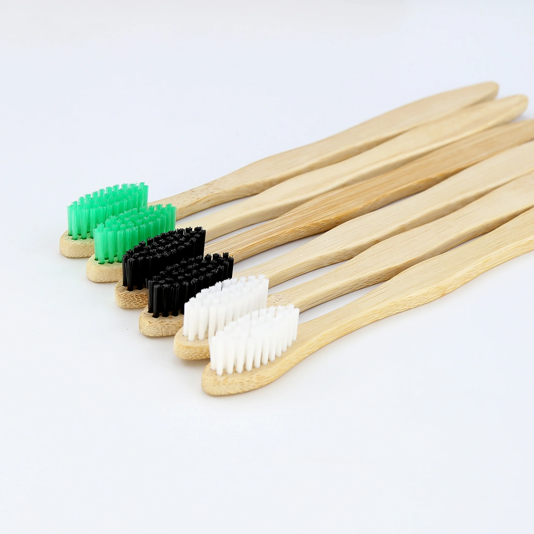 Gourd Shape Flat Handle Biodegradable Bamboo Toothbrush with Nylon Filaments from Dupont Bio-based Material