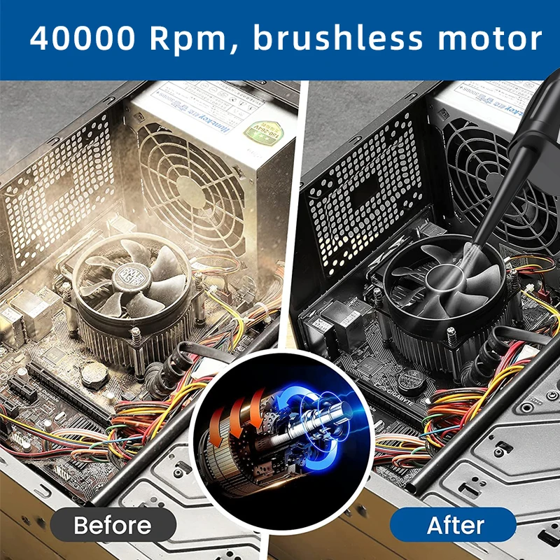 Customizable  Air Duster Keyboard Cleaning Kit Cordless Duster Pet Blower Electric Cordless