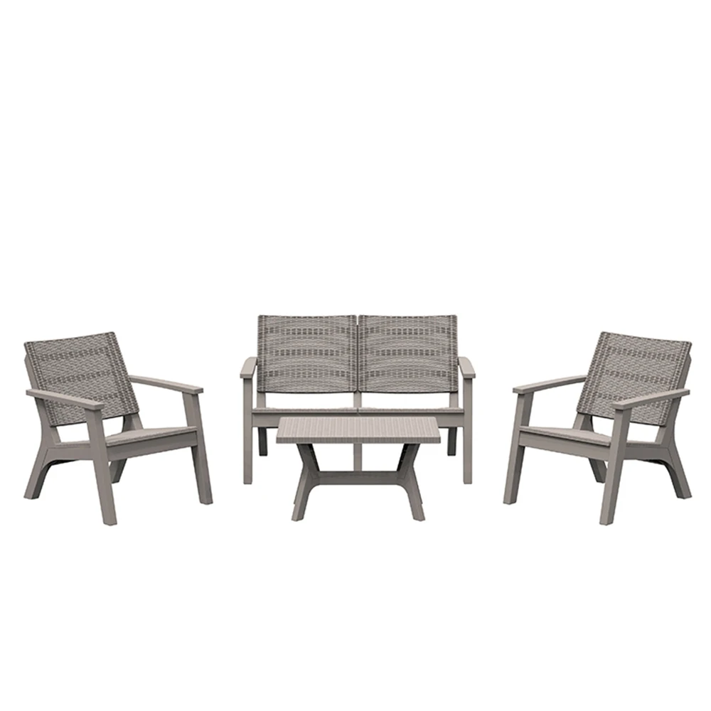 SUKK Garden Furniture Outdoor Indoors Plastic Sofa Set For Farmhouse