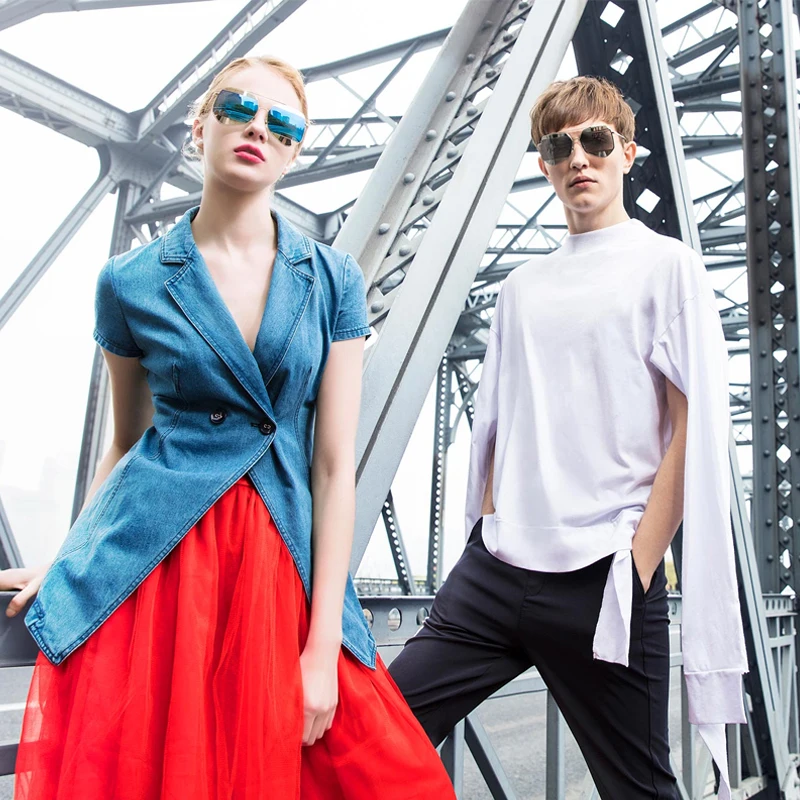 N6201 TAC Polarized lens Luxury Retro Women Girl Black Frame Oval Rac Sunglasses