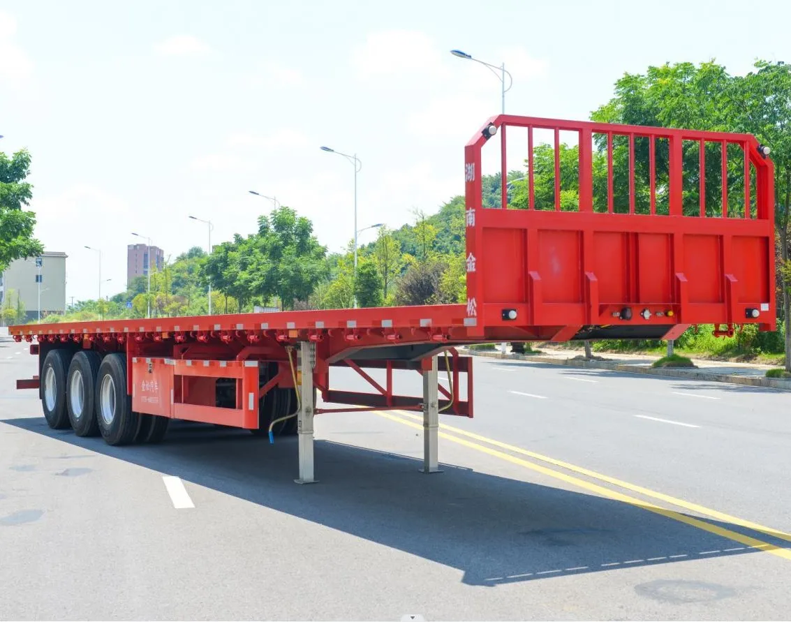 Cheap Price 40 Ton 2 Axle 20ft Container Chassis 3 Axle 40ft Flat Bed Skeleton Truck Flatbed Trailer