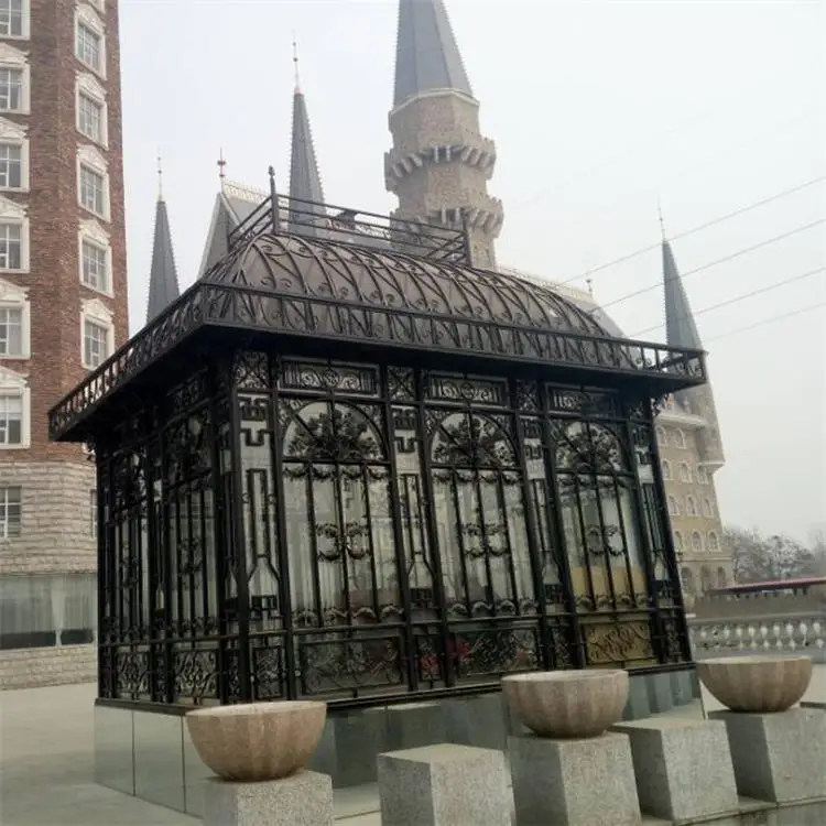 Стальной кованый железный беседка в старинном стиле для сада сборный дом Orangery