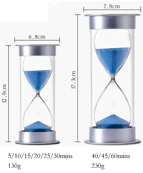 Decorative Silver Cover  Kids Eating Timing Restaurant Use Hourglass Sand Timer
