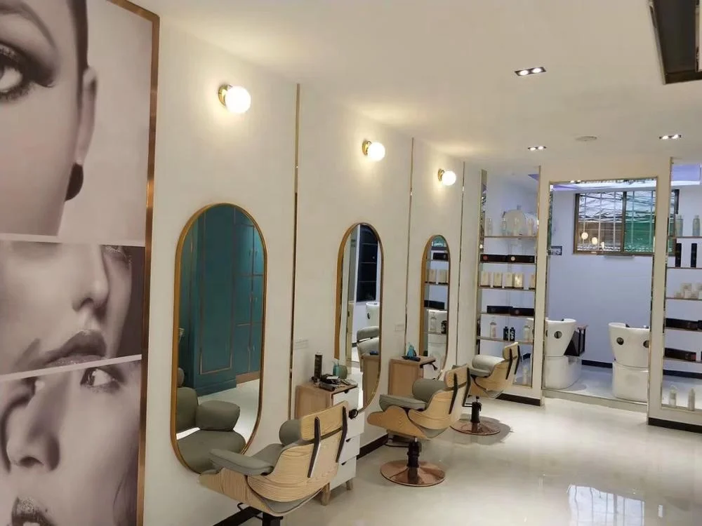 Accent deco beauty salon wall mirrors hair salon mirrors designs barber mirror