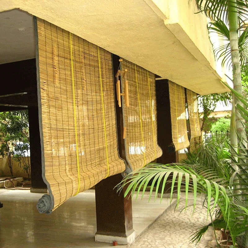 SUNC outdoor waterproof roll up Bamboo blinds for windows