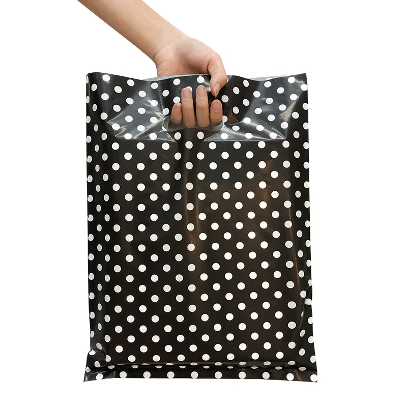 YC Custom Printed Logos Thank You Poly Shopping Bag PE Plastic Die Cut Handle Merchandise Bags For Clothing