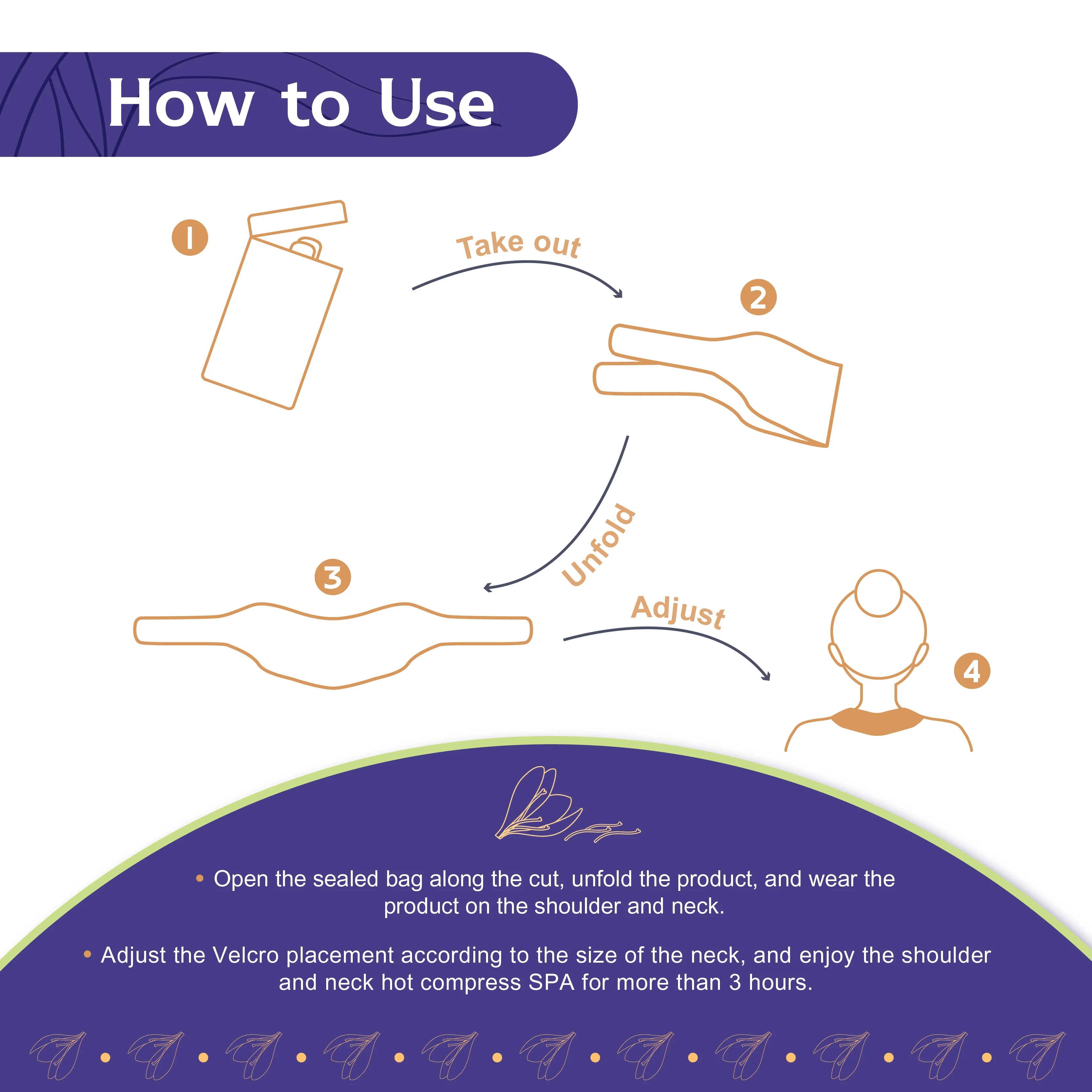 Self Heating Disposable Shoulder Heat patch Air Activated Steam Neck Warmer