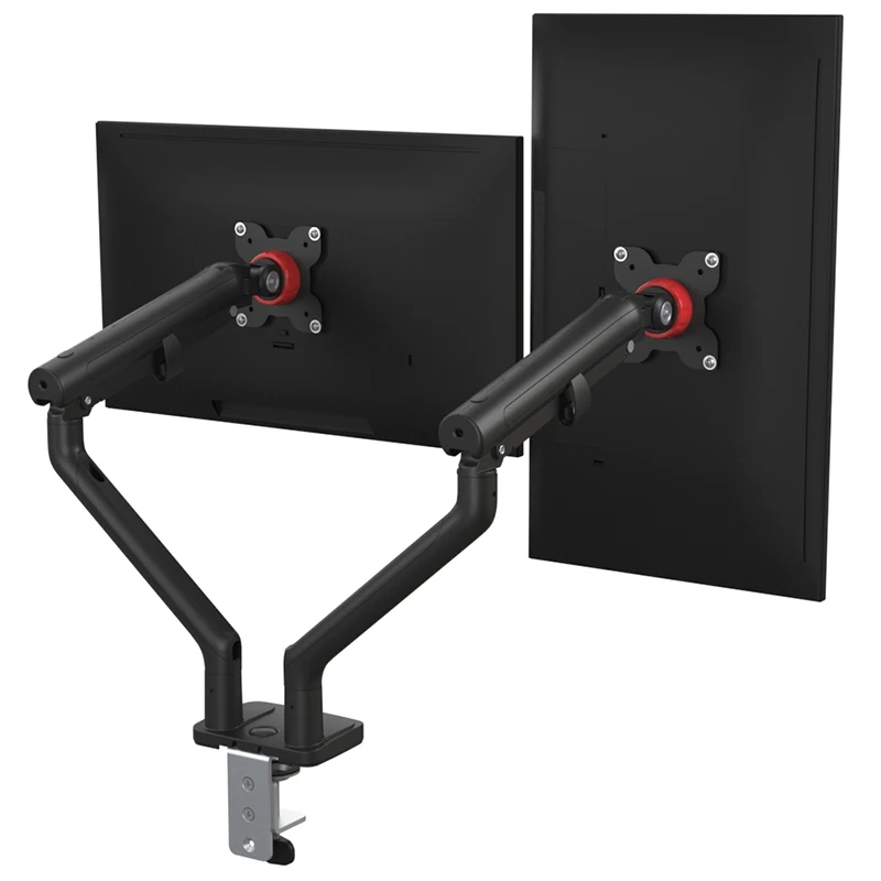 AUKI Heavy Duty Dual Monitor Arm 13 to 32  inch LCD Monitor Arm Dual Aluminum Monitor Stand Mount