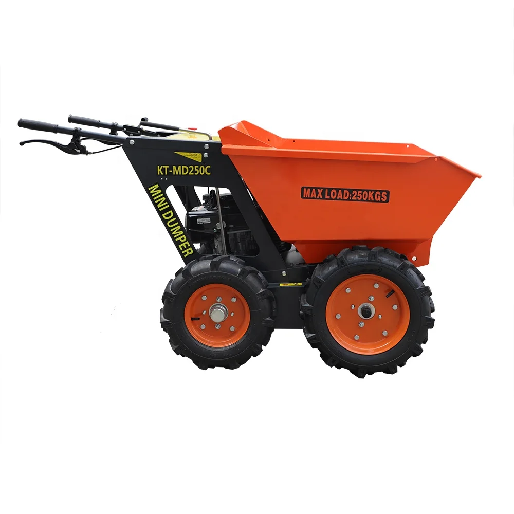 KONSTANT mini skid steer loader 6.5hp Gasoline Engine Power Wheel Barrow Concrete Buggies mini dumper truck