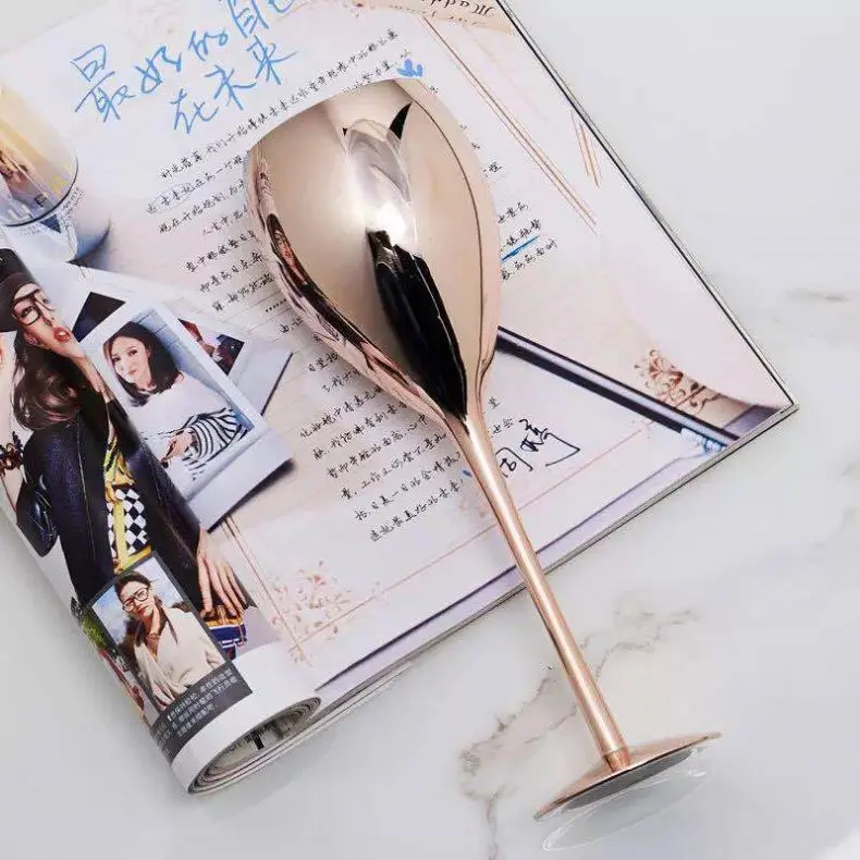 Hand blown cheap high pink stern goblets medieval with good pri