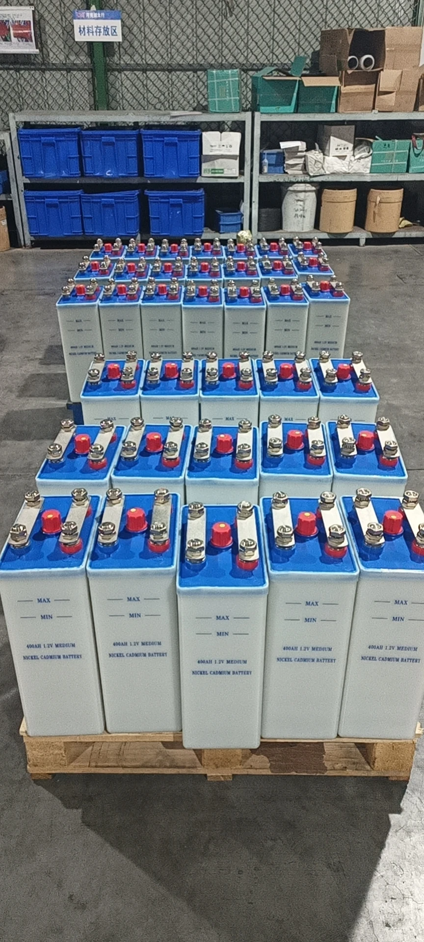 Long Life Solar Battery NI-FE Nickel Iron Batteries 48V 400AH AND 48V IS 40PCS 1.2V 400AH SINGLE CELLS IN SERIES CONNECTION