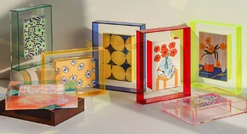 1Pcs Acrylic Photo Frame Translucent Colorful Decorative Photo Frame for Bedroom or Living Room DIY Home Desktop Decoration