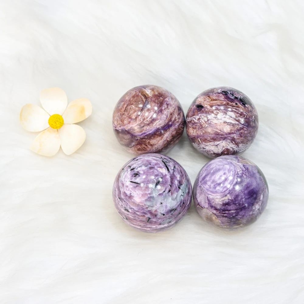 Wholesale custom crystal gum polished  quartz balls  charoitesphere for healing