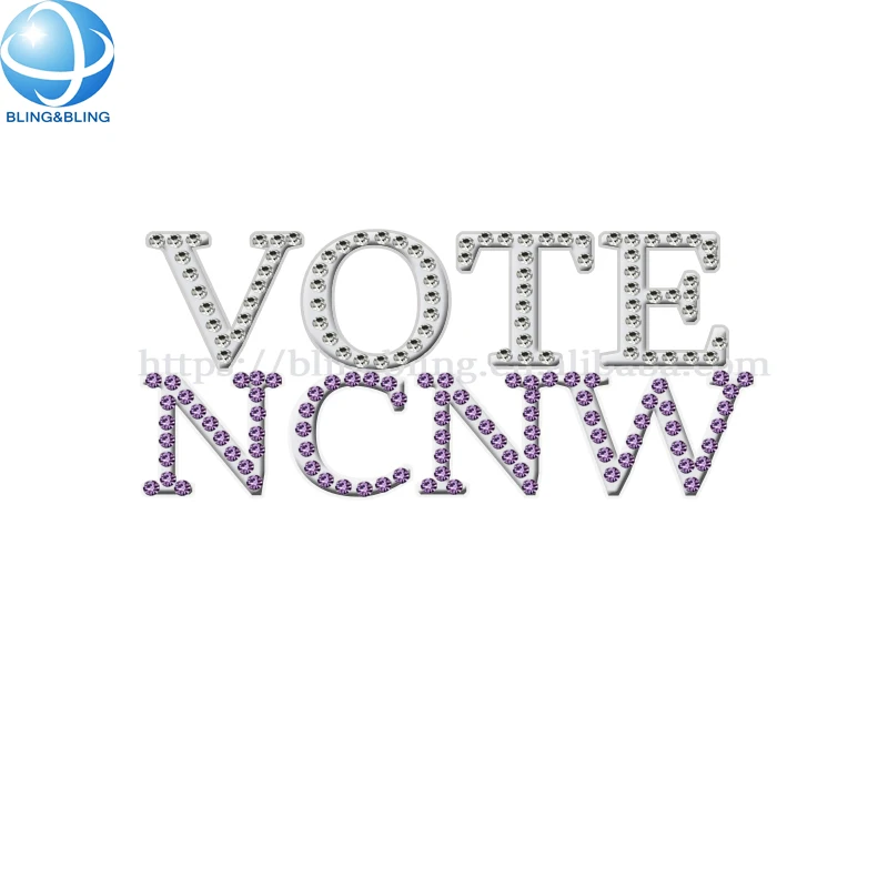 Wholesale Purple Rhinestone NCNW Vote Brooch For National Council of Negro Women Greek Sorority Charm Pin Liberty Jewelry Gifts