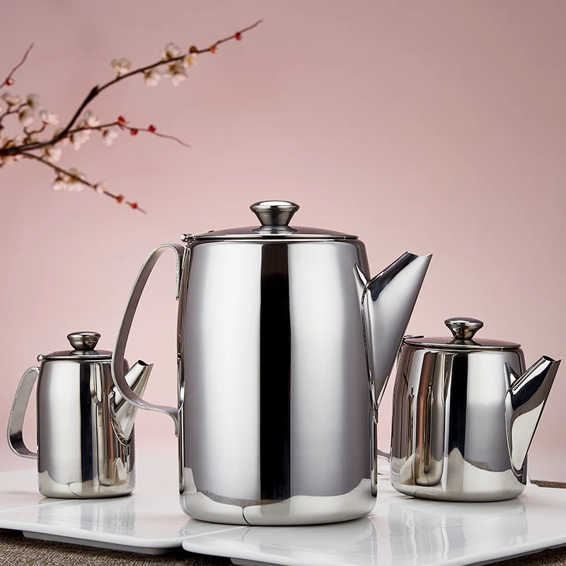 Multi-capacity stainless steel coffee drinking kettle durable teapot suitable for cafeteria/cafe/family