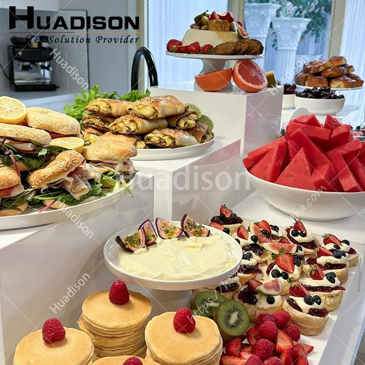 Стол для украшения отеля Huadison акриловый набор десерта подставка закусок белый