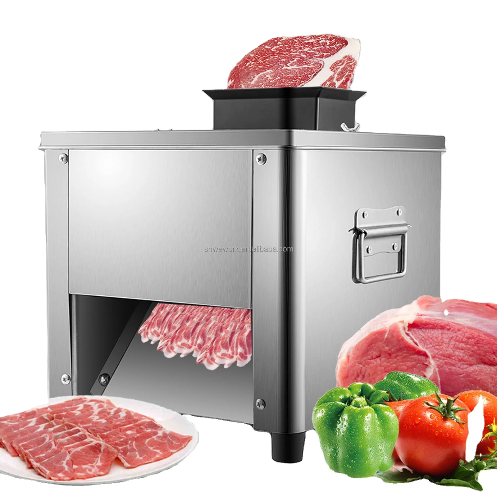 WeWork Commercial Meat Cutting Machine 2.5mm/3.5mm/5mm/7mm/10mm Cut Thickness 850W Electric Meat Slicer Cutter Machine