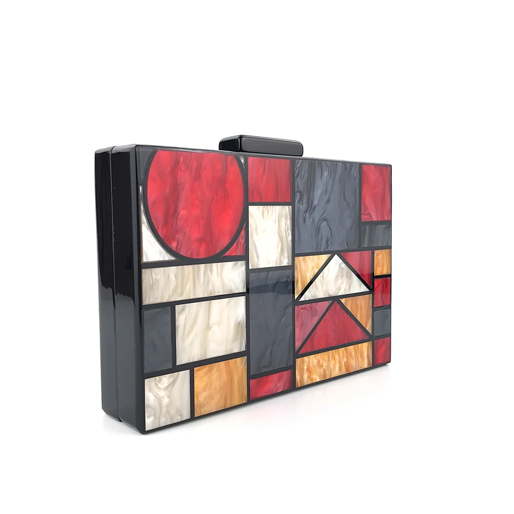 OC4126 China evening bags factory acrylic geometric multi purse frames