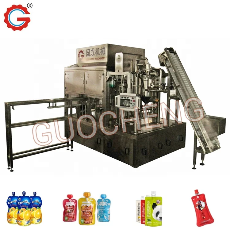 Fully Automatic Spout Pouch Automatic Juice Soft Drink Filling Machine