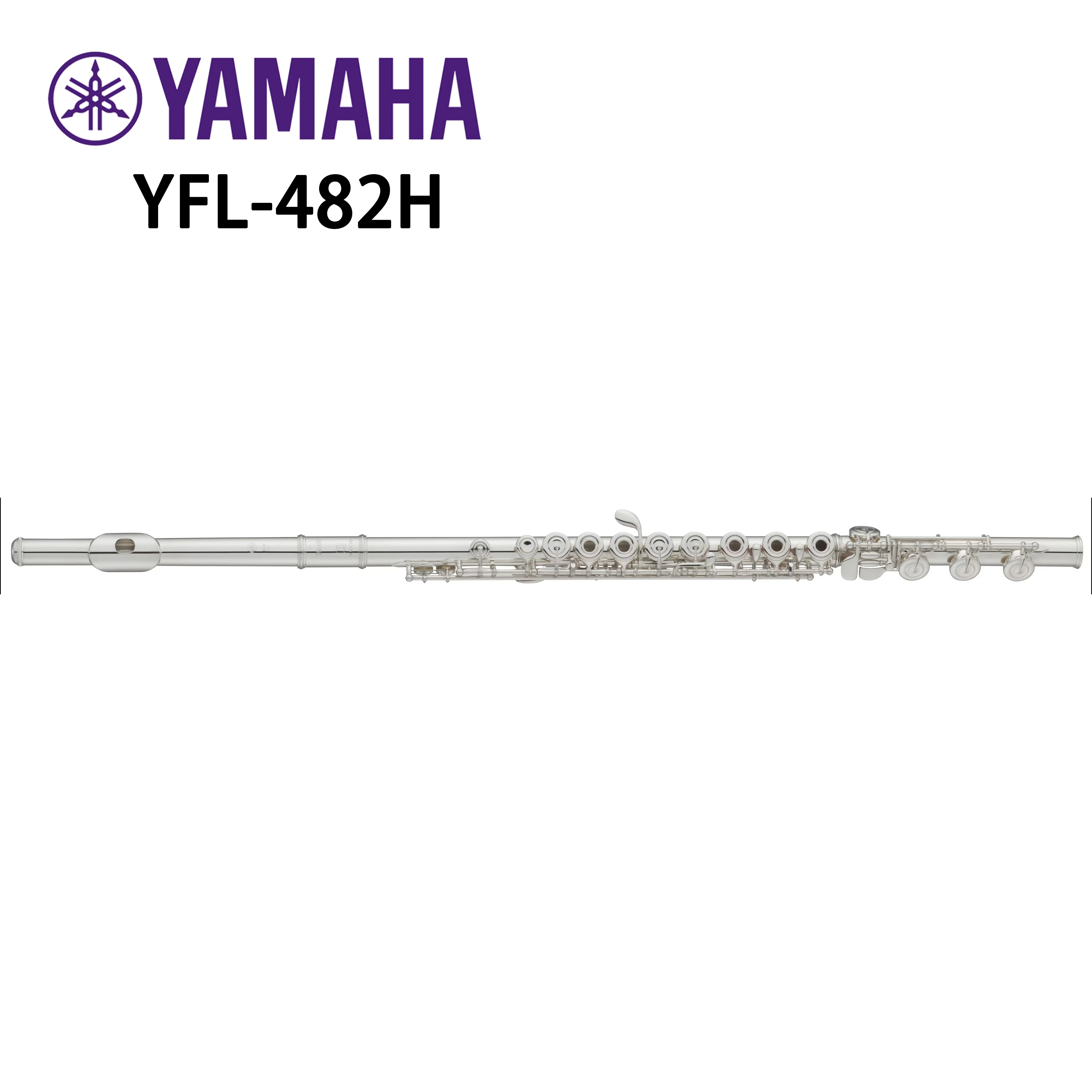 Yamaha YFL-482H Flute 400 series standard flutes, Ring keys, In-line, Drawn & curled, B footjoint Professional