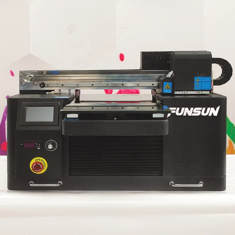 Funsun Factory Direct Wholesale A3 UV Flatbed Printer for Phone Case Cup Glass PVC Wood Leather