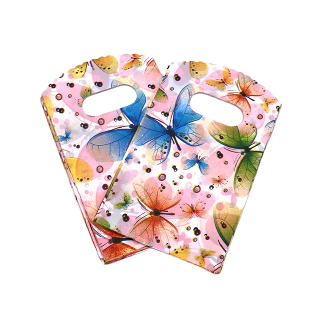 Fashion Boutique Bags Gift Bags Custom Clothing Portable Shopping Packaging Bags Small Jewelry Plastic PE Gravure Printing 9*15