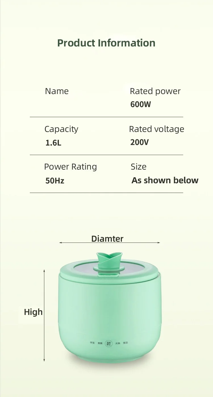 Wholesale Portable Multifunctional Smart Digital Electric Rice Cooker Household Food Cooker Measuring Cup Hotels RVs Plastic