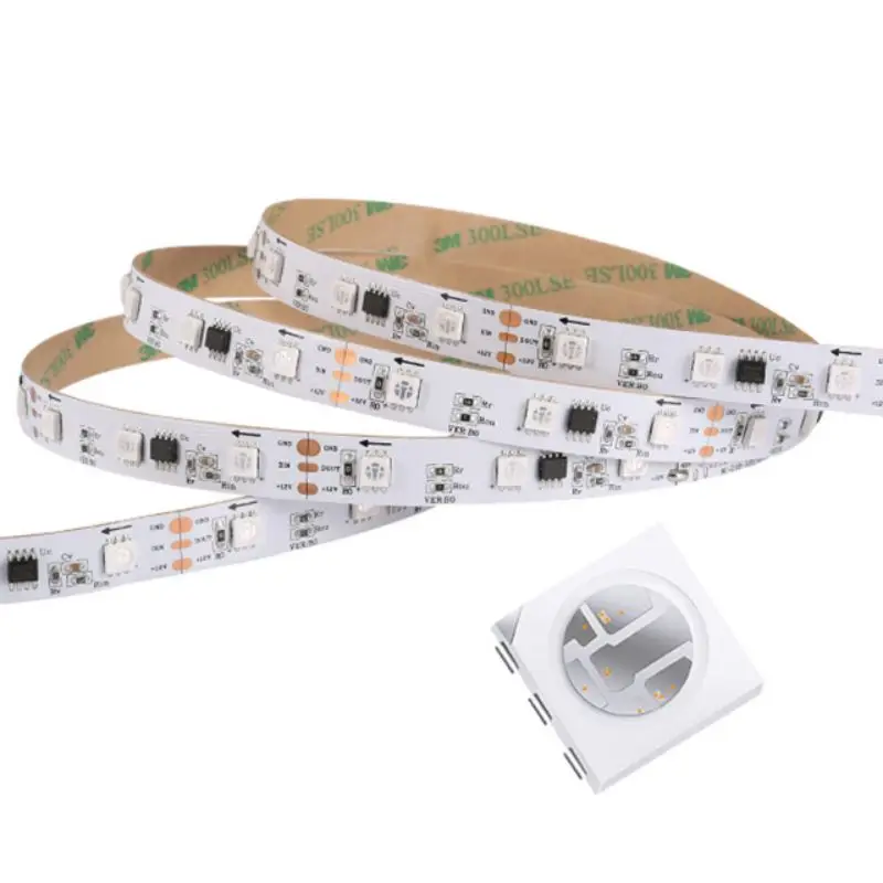 SMD5050 RGBIC Light Tape DC12V 9.6W 42LEDS RGB Addressable Smart LED Strips for TV Backlight Box