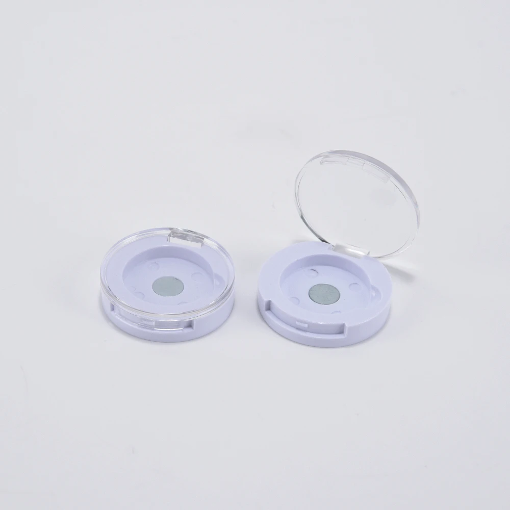 Classic design single plastic palette packaging empty bright white container clear cover eyeshadow case