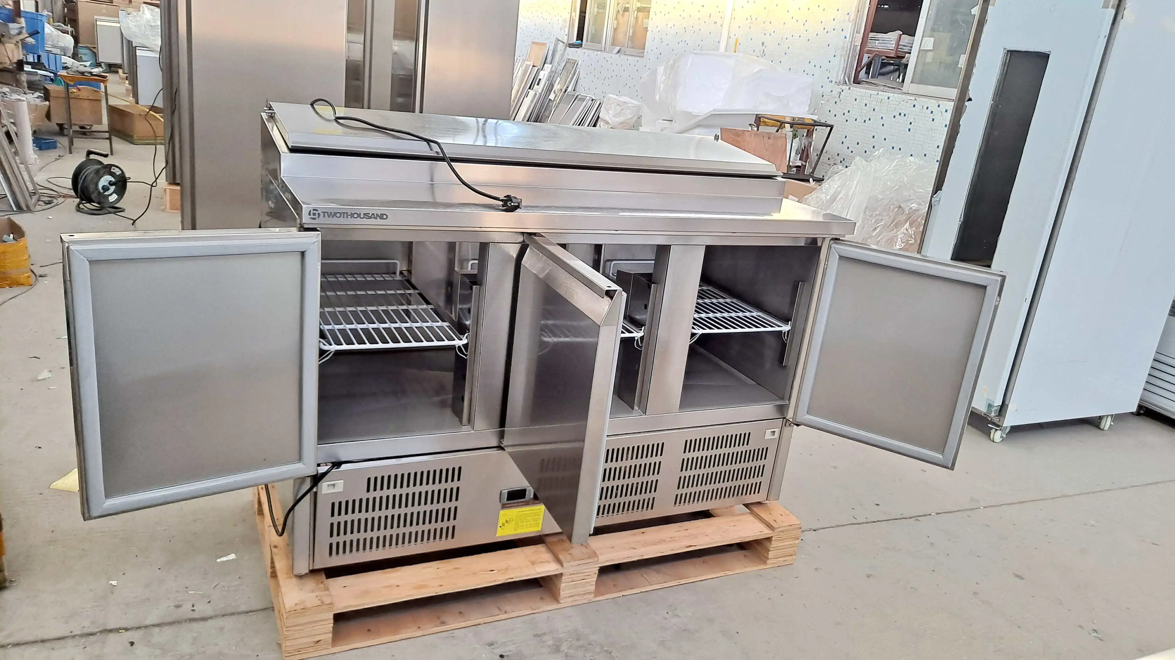 TT-BC280D-2 Commercial Restaurant Kitchen Prep Table Refrigerator