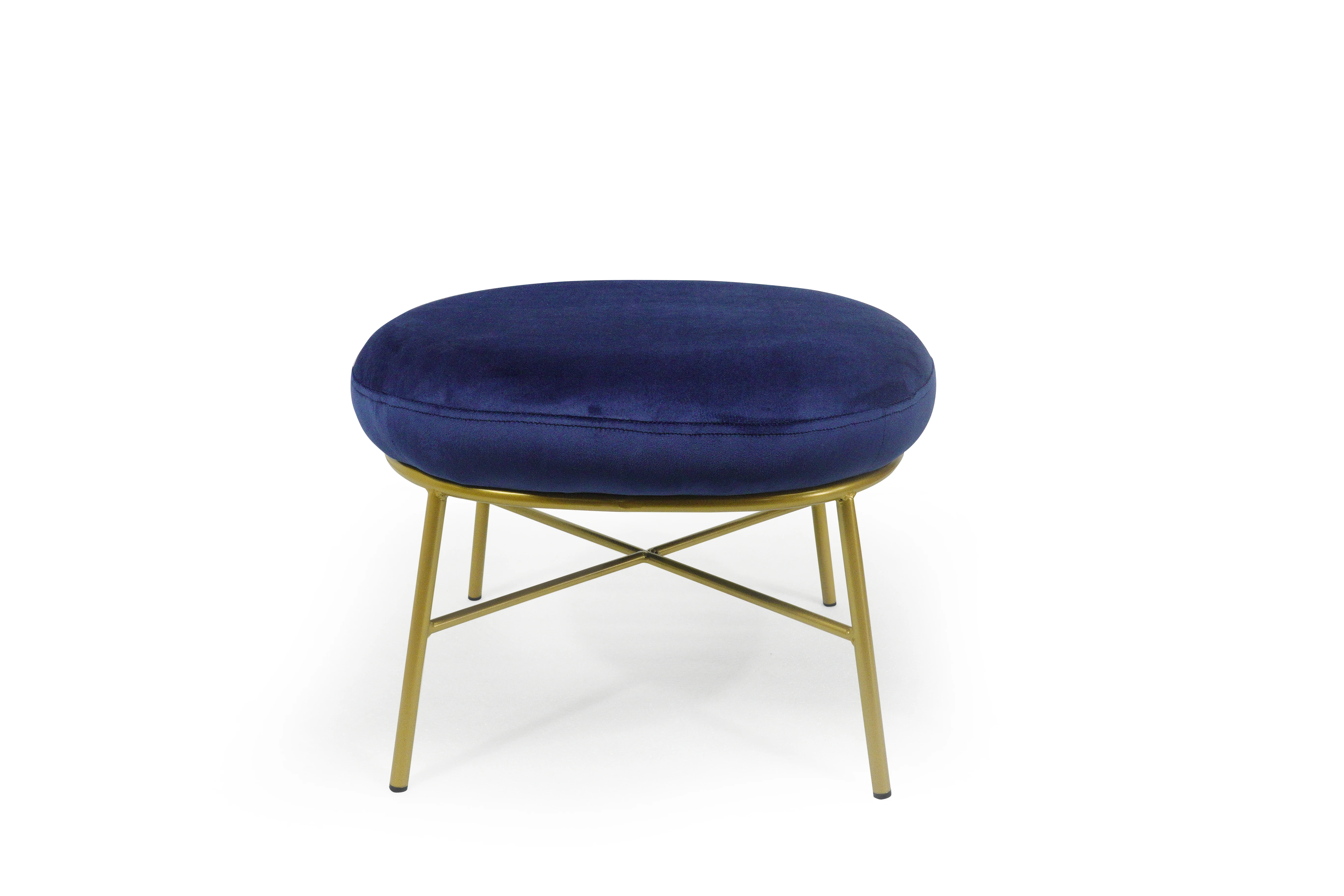 Laynsino Cheap footstool velvet Upholstered Makeup stool Golden Metal Legs Ottoman stools