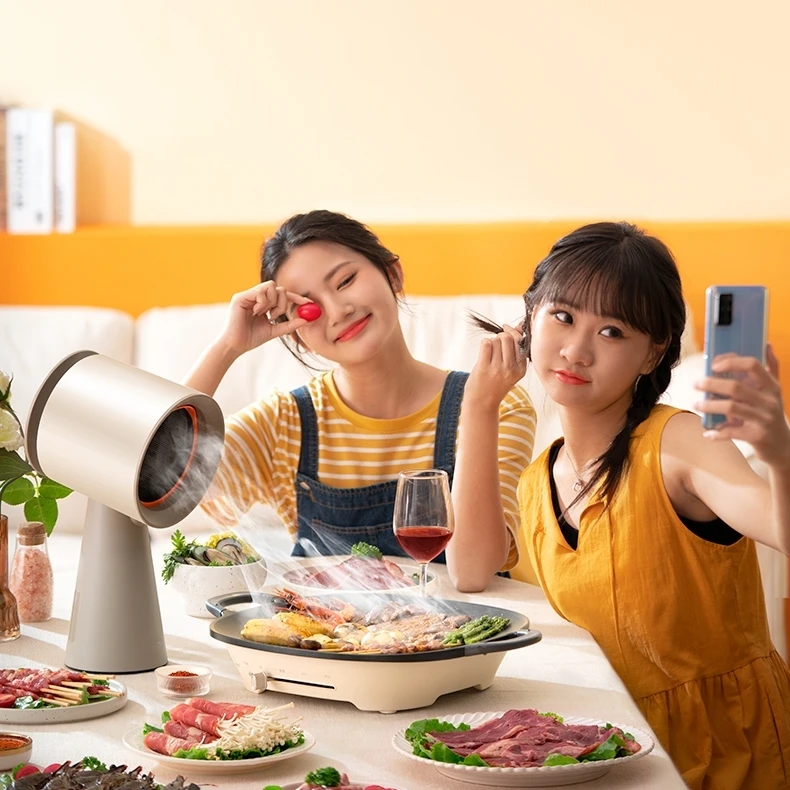 Portable Smart Electric Mini Range Hood Barbecue Kitchen Countertop Accessory with Travel for Outdoor Application