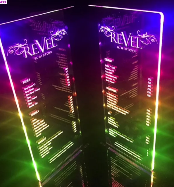 Acrylic Led Table Stand Menu Holder, LED Lighting Menu Stand Display Holder for Bar, Restaurant