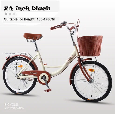 Lindo Road Bike 24 inch Travel Retro Adult Lightweight Lady Student Utility Bicycle Road Bike Carbon
