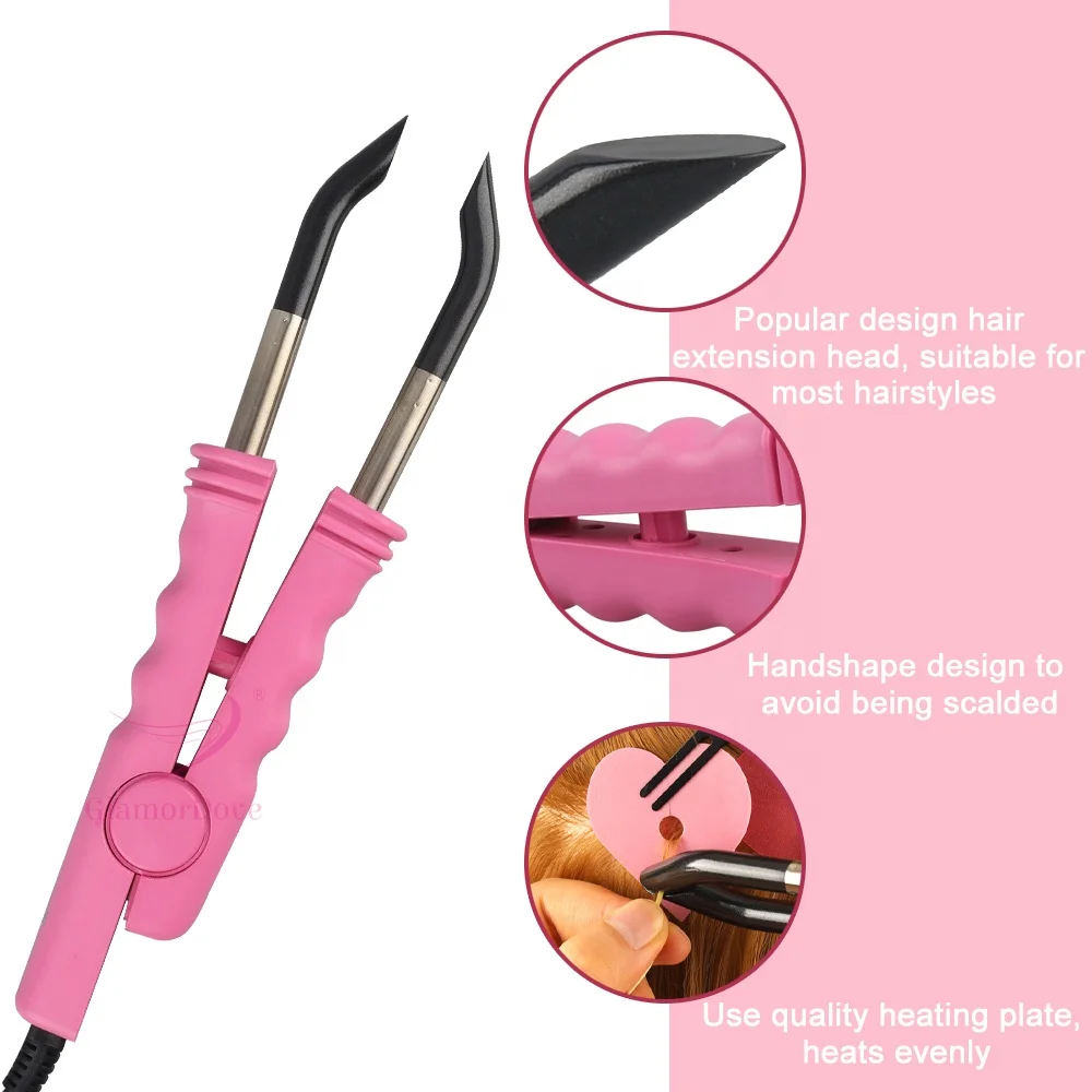 Temperature Adjustable Mini Flat Tip Hair Connector Machine Keratin Heated Iron Bonded Machine for Hair Extensions