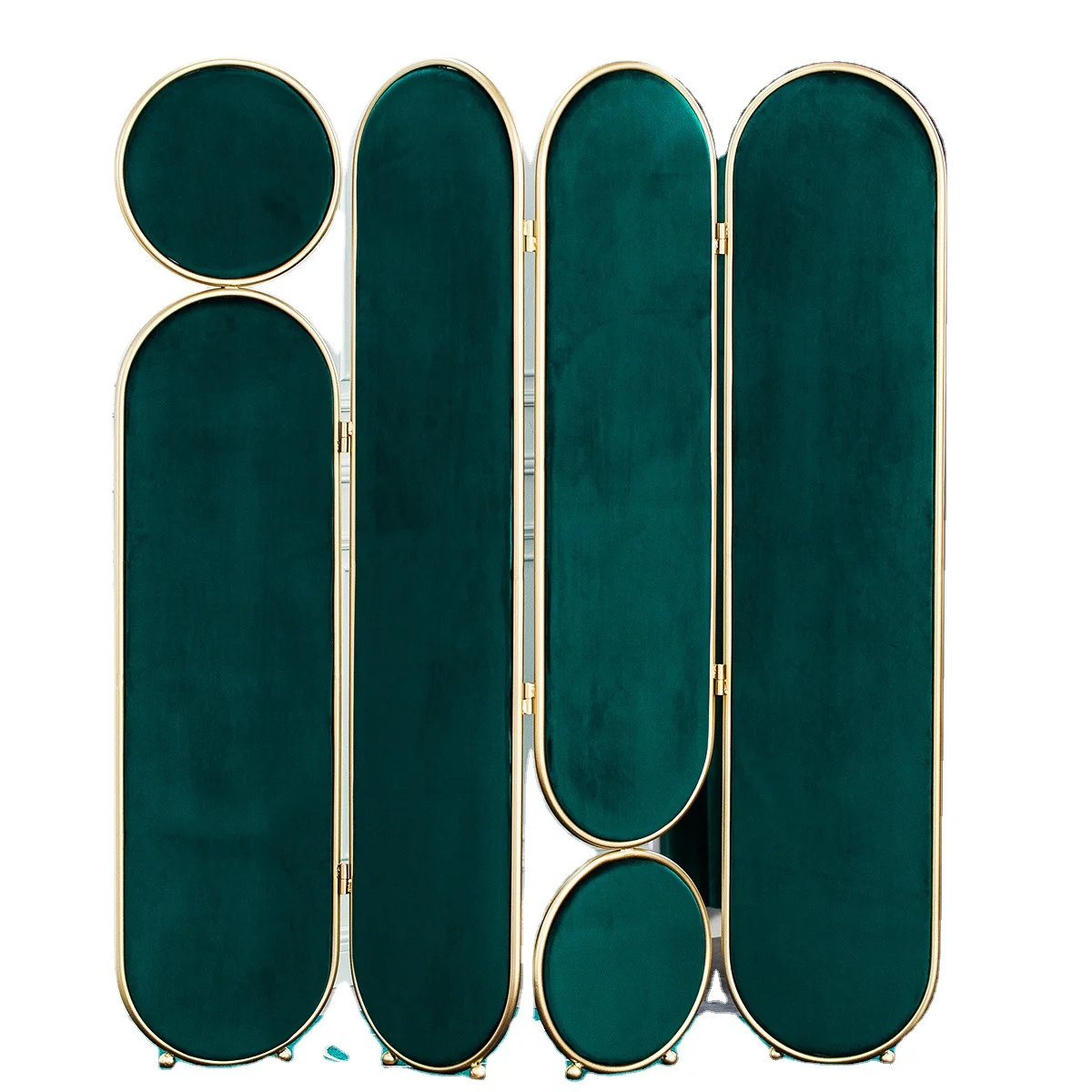 Wholesale Room Separator Light Luxury Customizable Mobile Screen Partition Wall Decorative Metal Folding Screen Room Divider