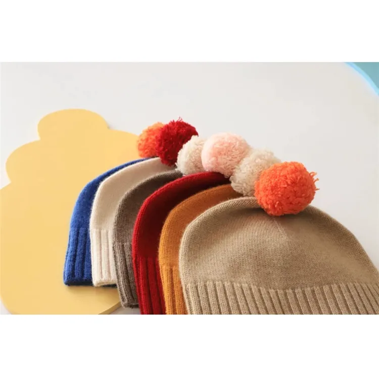 HOT SALE  Newborn Baby Beanie Colorful Pure Cashmere Knit for Girl Boy