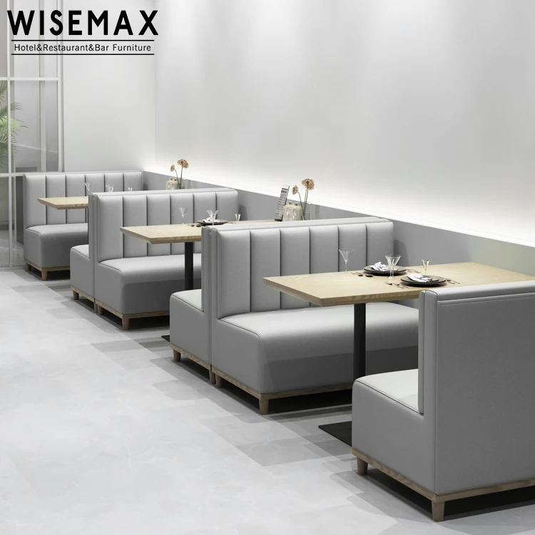 
Wholesale restaurant furniture modern upholstered cafe hotel booth seating leather wood restaurant booth sofa 