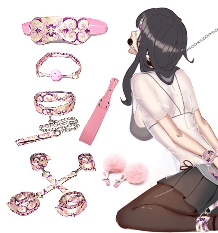 2021 Hot Sell Sm Handcuffs Nipple Clamps Gag Whip Rope Erotic Sex Toys S&M For Couples Bondage Kit