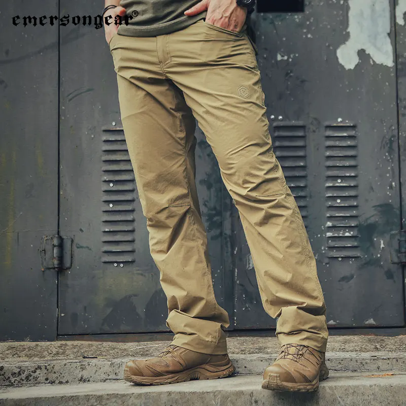 Брюки-карго Emersongear мужские быстросохнущие, спортивные походные водонепроницаемые повседневные нейлоновые брюки цвета хаки