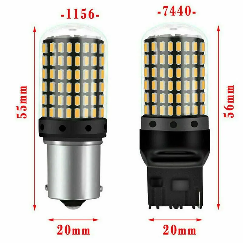 extra high led light support for car T20 7440 w21w 3014 4014 144 SMD 7443 1156 BA15S 1157 BAY15D for led turn signal lights bulb