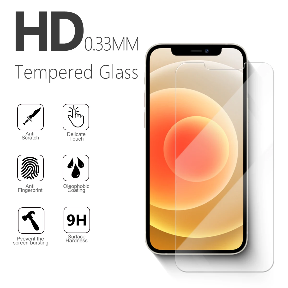 New screen protector For iPhone 12/12 mini/12 Pro/12 pro max 2.5D high clear tempered glass screen protector