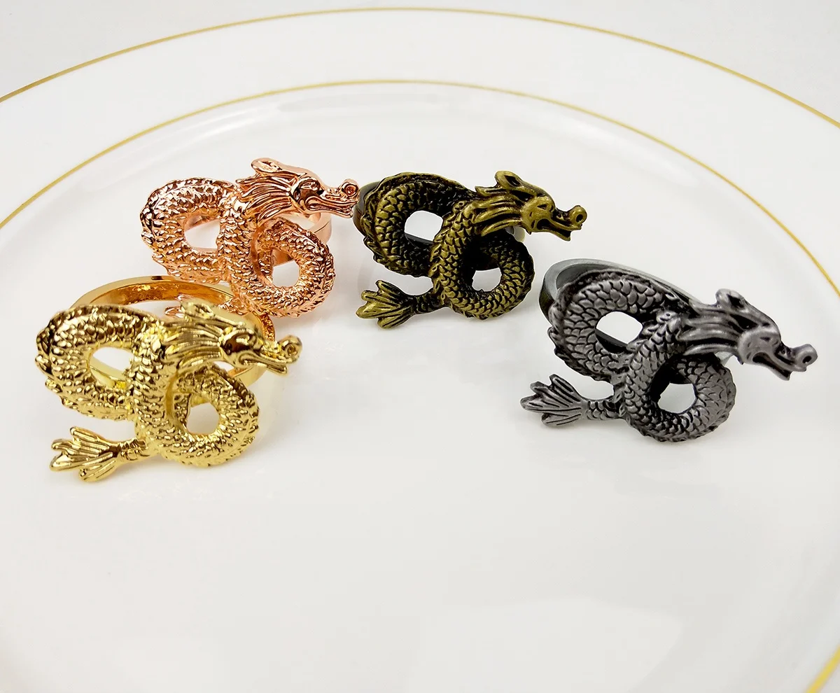 
dragon metal napkin circle,napkin rings for table decoration 