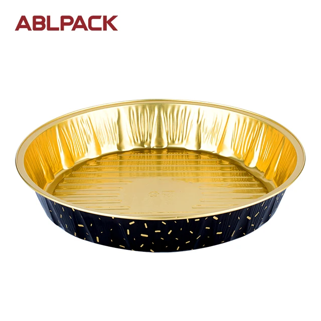 ABL1250ml Durable printed Aluminum Foil Making Machine Pie Pizza Pan  Disposable Aluminum Foil Containerwith Lids Baking