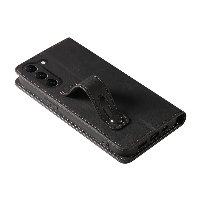 Для samsung для iphone series бизнес кожаный чехол для телефона для samsung s23 ультра pu браслет с крышкой держателя