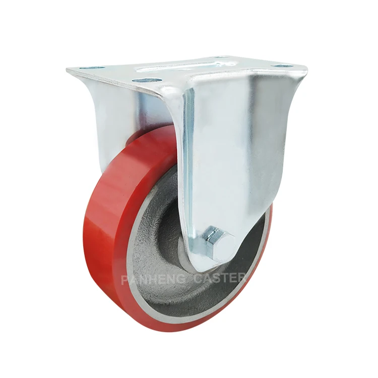 
Wholesale Cheap Price Medium Duty Rigid Iron Core PU Caster Wheel 100 KG 125 KG 150 KG 