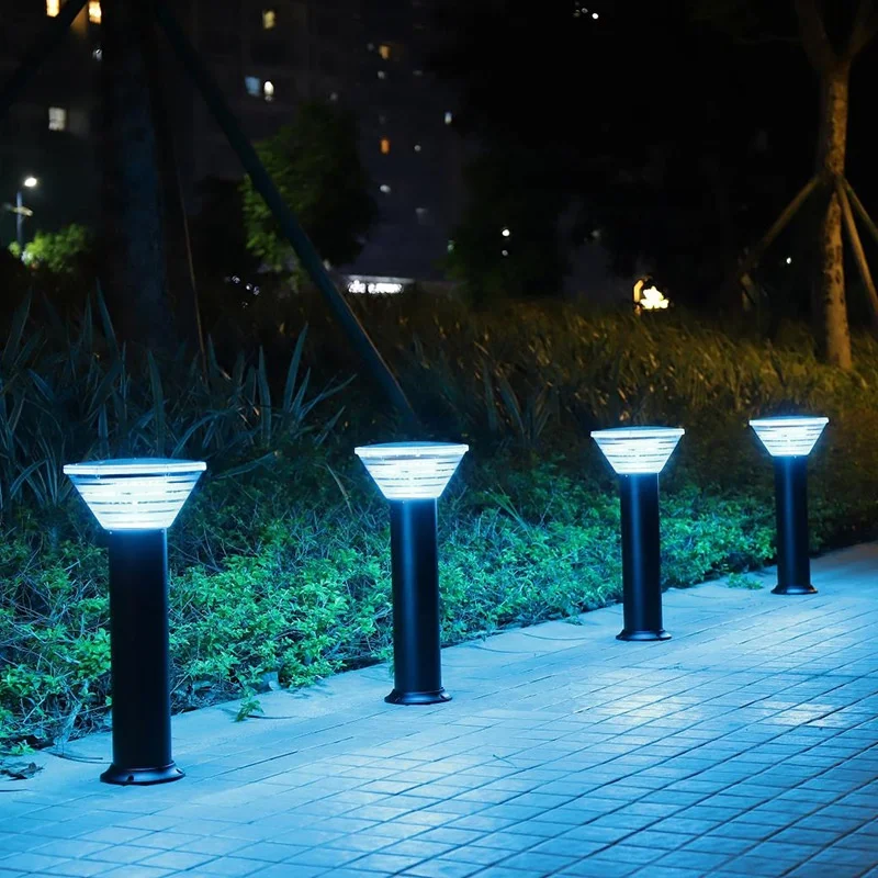 China Solar Bollard LED Lamp 60cm 80cm 100cm Aluminum Body Waterproof Luminous Acrylic Outdoor Garden Street Use