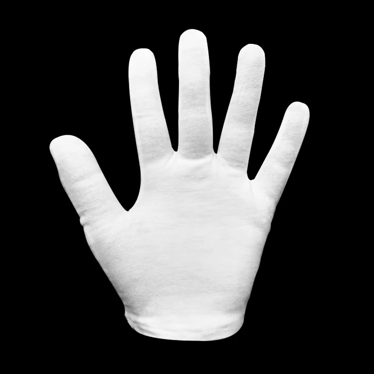 
Biodegradable high quality disposable jewelers inspections elastic cotton white jewelry medium thickness gloves guantes 