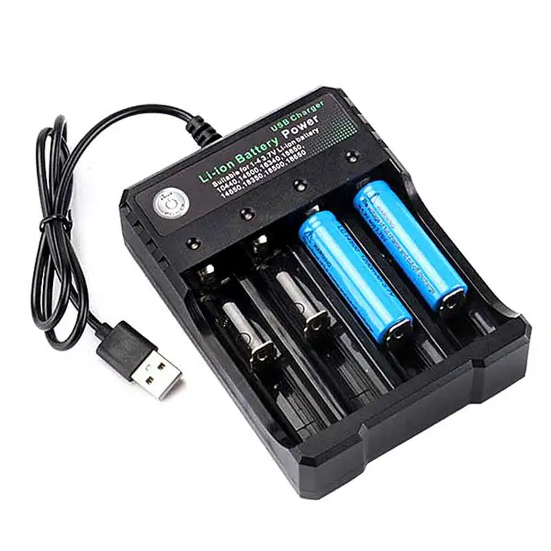  USB 18650 зарядные устройства Black 4 слота AC 110V 220V двойной для QI Беспроводная зарядка 3 7 V литий-ионная аккумуляторная